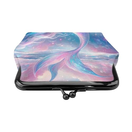 Pu Leather Buckle Coin Purse Fantasy-Mermaid-Glitter Girls Kiss-Lock Change Purse Wallets2