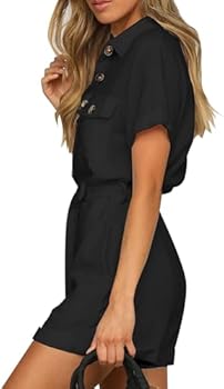 Zwarte jumpsuit met korte mouwen – Utrechtse Mode