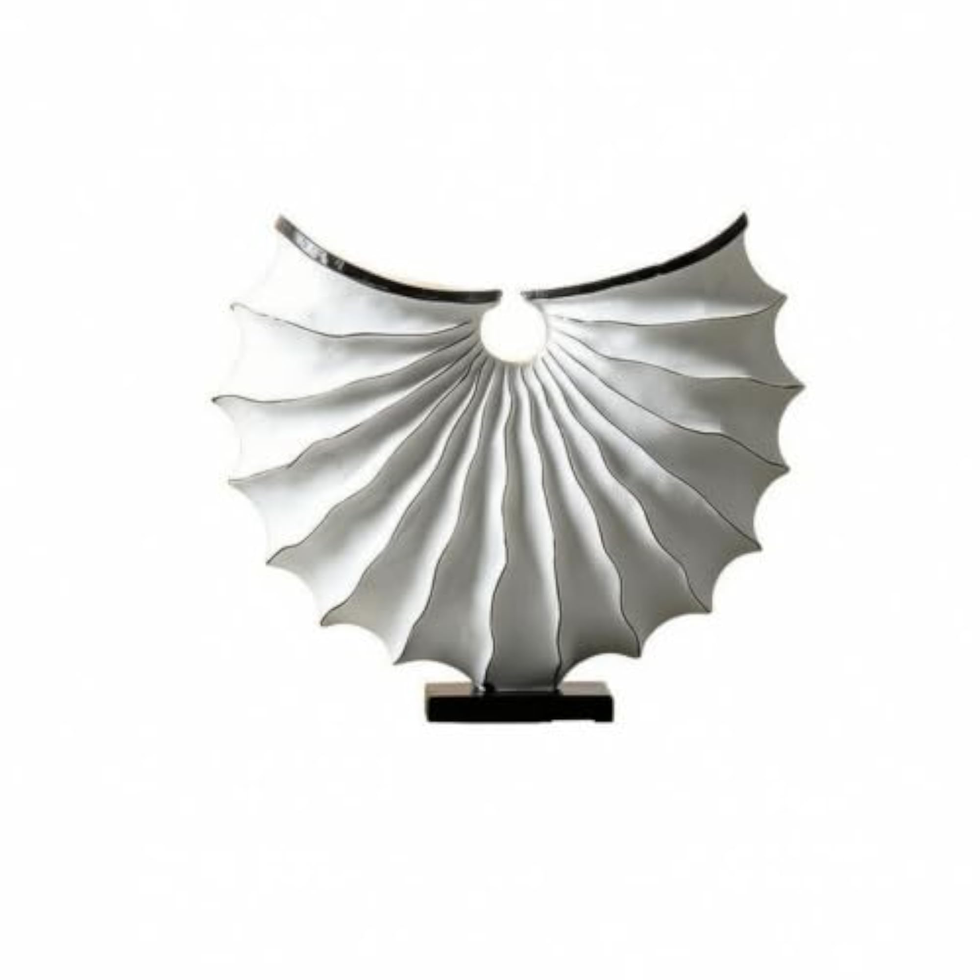 Textured Decorative Fan Sculpture, Handmade Geometric Design
