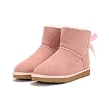  DEBAIJIA Donna Stivali Da Neve Signore Stivaletti Boots Invernali All\'Aperto Calda Foderato Antiscivolo 40 EU Rosa (Dimensioni Etichetta: 40）