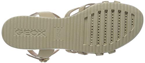 Geox D Ischia G, Sandali Donna, Beige (Sand), 36