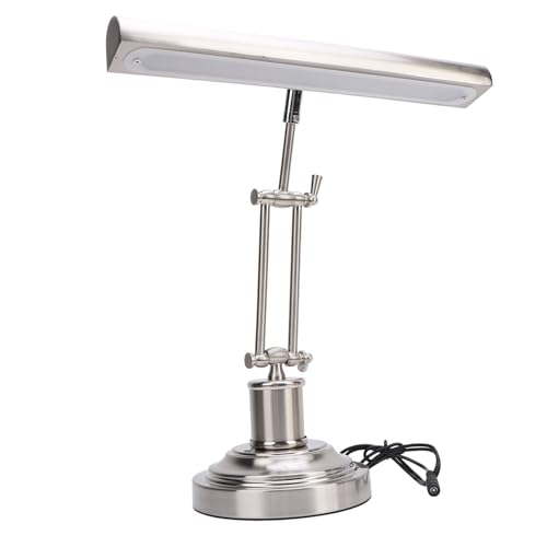 KIMISS Klavierlampe, 3 Lichtmodi mit Stufenloser Helligkeitsanpassung, 14-Zoll-LED-Tischlampe, 360°-Drehung, Metallstruktur, Stromsparlampe für Notenpultbeleuchtung, Lesen, (EU-Stecker)