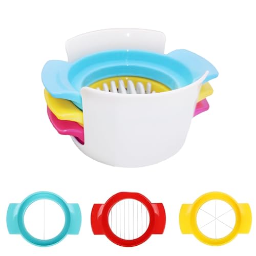 3 in 1 Eierschneider Eischneidewerkzeug, Eierschneider Edelstahl Egg Slicer Spülmaschinenfest für Kiwi Erdbeeren Weiche Speisen