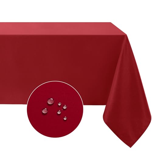 Softalker Mantel Rojo Navidad Cuadrado 80x80 cm de 210 gsm poliéster Antimanchas Manteles Mesa Impermeabl Manteles Otoño Protector Centro de Mesa Comedor Decoracion Exterior Jardín Cumpleaños Fiesta
