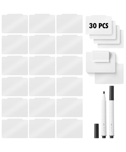 Mr. Pen- Basket Labels Clip On Set, 30 pcs Clip On Labels for Storage Bins with 2 Black Markers...