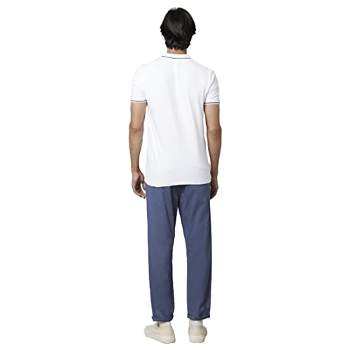 Image of Celio Solid Blue Cotton Chinos