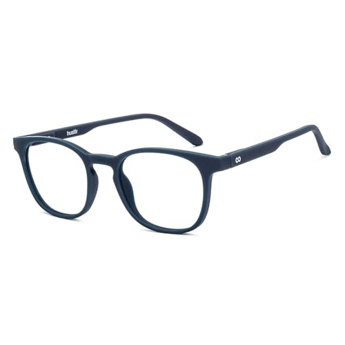Image of HUSTLR Lenskart | Zero Power Bluecut & Antiglare Computer Eyeglasses | Full Rim Square Shape | As Seen On Shark Tank | For Men & Women | Medium | LB E14058-W