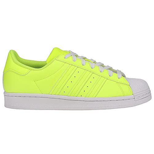 adidas Mens Superstar Lace Up Sneakers Shoes Casual - White,Yellow - Size