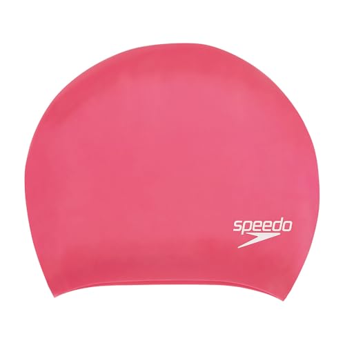 Speedo Unisex Adult's Long Hair Swimming Cap, Ecstatic Pink, One Size