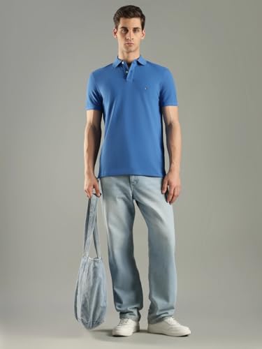 Image of Tommy Hilfiger Solid Regular fit Cotton Polo t-Shirt