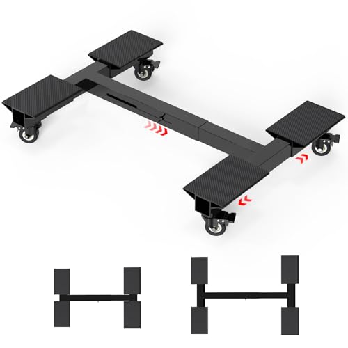 Furniture Dolly 1500LBS Capacity Adjustable Heavy Duty Iron Moving Dolly Cart with 4 Lockable Caster Wheels Stand Base for Washing Machine Refrigerator Dryer with Non-Slip Mat Easy Moving