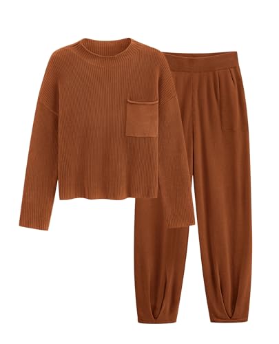 PRETTYGARDEN Two Piece Sets for Women 2026 Pullover Sweater High Waisted Sweatpants Tracksuit Lounge Set Fall Winter Outfits