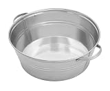 KOTARBAU® Zinkwanne - 13 L - Pflanzschale mit Griffen - Sektkühler - verzinkte Wanne - Flaschenkühler - Eiswürfelbehälter - Metalleimer - Rustikal - Blumentopf groß - Stahl - Silber