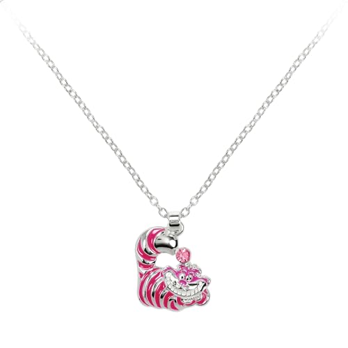 Collier pendentif Disney Alice au pays des merveilles avec chat du Cheshire et pierre