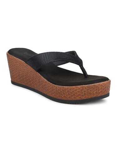 Inc.5 Women Black Striped Embellished Wedge Heels (B0CNKK58ZZ) Amazon Price History, Amazon Price Tracker