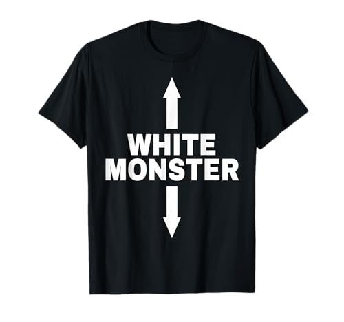 White Monster with Up and Down Arrows T-Shirt