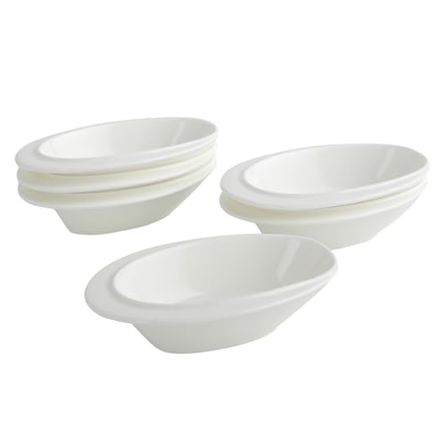 SumitlEyao 6pcs Oval Pasta Plates, Ceramic Serving Plates, Oval Serving Trays, Serve Appetizers for Dinner, Fruit, Salad, Turkey, for All Occasions