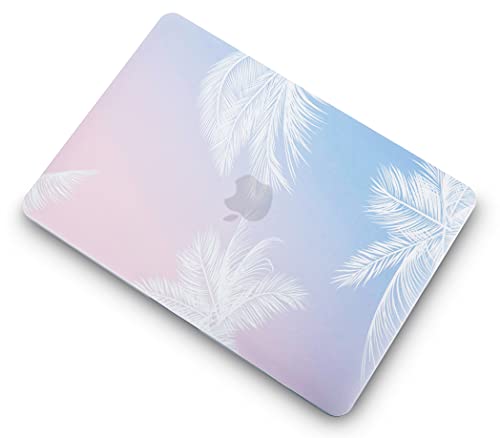 KECC Compatible with MacBook Air 13 inch Case 2020 2019 2018 Release A1932 + Touch ID Protective Plastic Hard Shell + Keyboard Cover + Sleeve + Screen Protector (Blue Feather)
