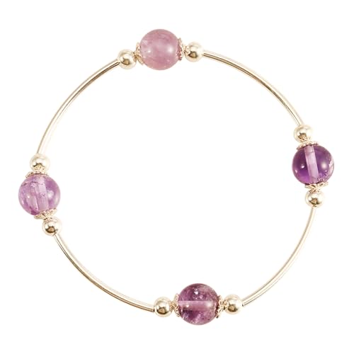 J&C DIY IMAGE 925 Sterling Silver Blessing Bracelets for Women,8mm Purple Crystal Charm Trendy Bracelets，Mother's Day Jewelrys Gift for Lover