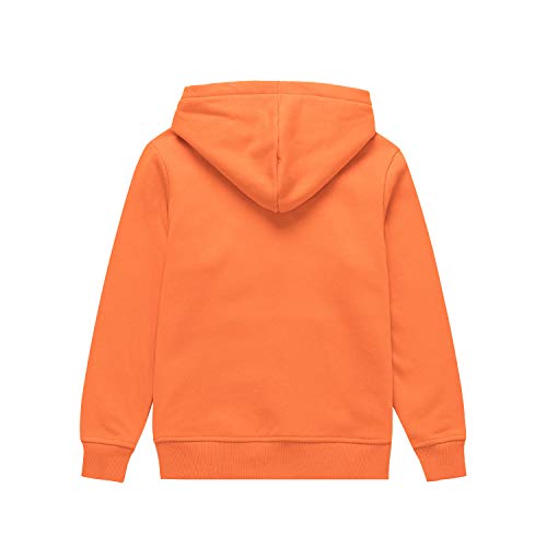 Kowdragon Kids Zip Up Hoodie Soft Brushed Fleece Sweatshirt Hooded Jacket With Pockets For Boys And Girls 3-12 Years (Orange, M) #TOP1