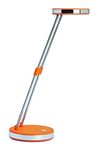 MAUL Puck Luminaire de Table LED 1300 lux bras télescopique en métal hauteur environ 33 cm Orange