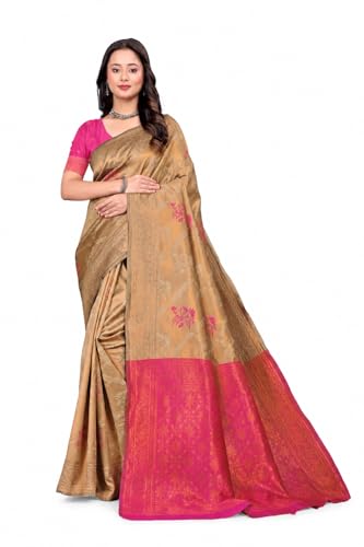 Fashion Women's Kanjivaram Style Soft Silk Banarasi Sarees With Blouse Piece For Women Pure Soft Silk Saree With Blouse Piece For Wedding product image 8