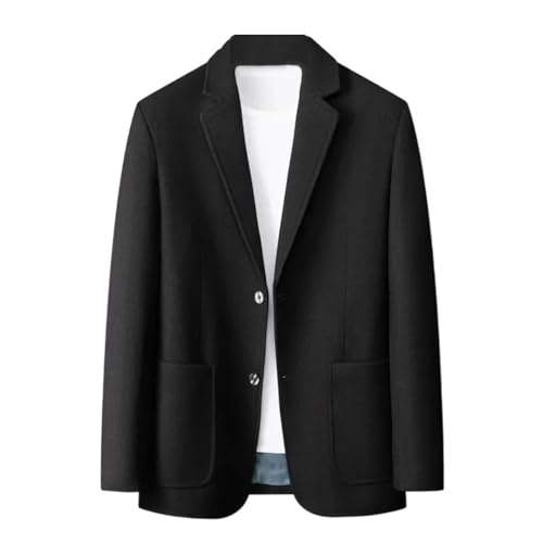 Men Plus Size Two-Button Suit Coat Autumn Winter Lightweight Office Events Casual Loose Fit Blazer