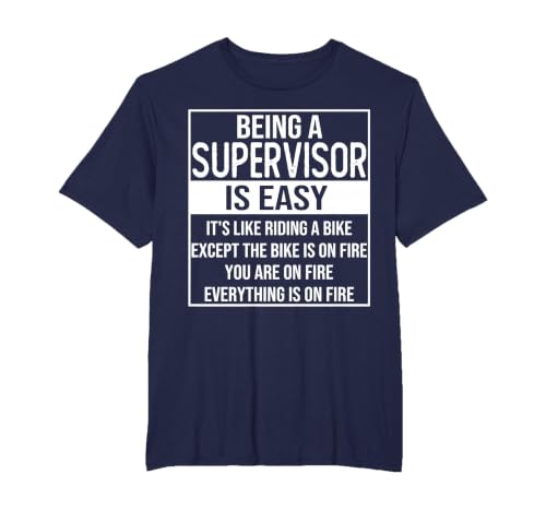 Funny Supervisor Design Saying: Being a Supervisor is Easy T-Shirt, Men's Big and Tall, Navy Blue, 6X Tall