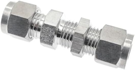 Stainless Steel Straight Bulkhead Connector 6mm 8mm 10mm 1/4 3/8 1/2 Equal OD Pipe Double Ferrule Compression Fitting SS 304(14mm OD Tube)
