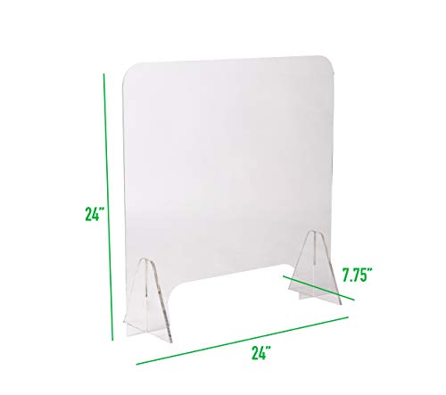 Mind Reader Acrylic Sneeze, Front Desk Cough Guard, Protective Clear Panel For Cashiers, Reception, Checkout Stations, 24 X 24 #TOP2