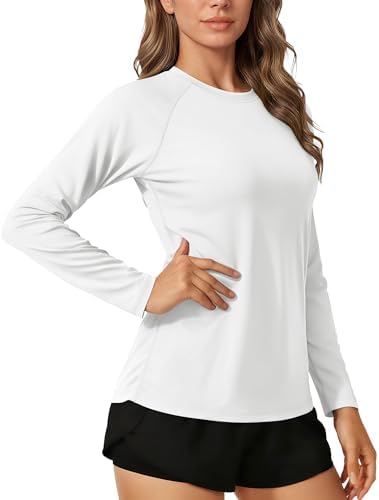 TACVASEN Damen Rashguard Uv-Schutz Shirt Schwimmshirt Langarm T-Shirt Sonnenschutz UPF 50+ Sportshirt