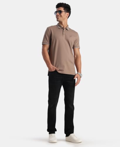 Image of Jockey 3911 Men Super Combed Cotton Rich Solid Half Sleeve Polo T-Shirt (Prints May Vary)