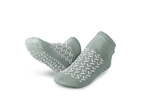 Medline Double-Tread Patient Slippers, Terry Inside, Comfortable Footwear, Gray, Size 2X-Large, Pack of 48