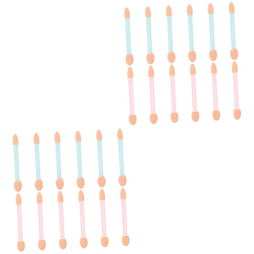 FOMIYES 2sets Eyeshadow Sponge Sticks Disposable Eyeshadow Brush Tip Makeup Tools for Women 24pcs*2 Random Color