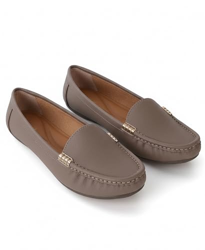 Image of Pluxh Women Ballet Flats | Slip-On Casual & Formal Shoes | Elegant Metal Accent Design, Soft Cushioned Insole with Flexible Anti-Slip Sole | Office Wear, Daily Use & Travel Footwear