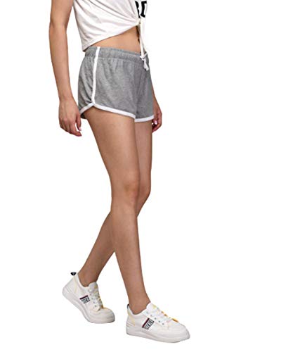 Image of KOTTY Cotton Lycra Grey and Green Solid Women Night Short - Pack of 2 (Grey&Green)