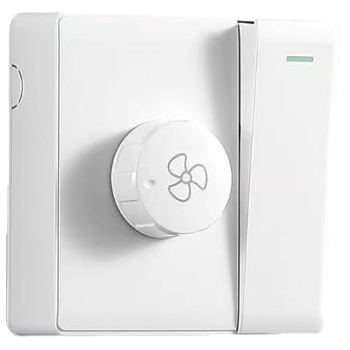 Fhkpsqkcn Regulador de velocidad del viento, ajuste de velocidad sin niveles, ventilador eléctrico, panel para el hogar, interruptor de pared tipo 86 para ventilador de techo, etc