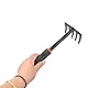 Gartenharke aus Stahl mit 5 Zinken – Kleine Harke für Garten, Balkon und Gemüsegarten – Ergonomischer Griff für Gartenpflege – Arbeitsbreite 9 cm