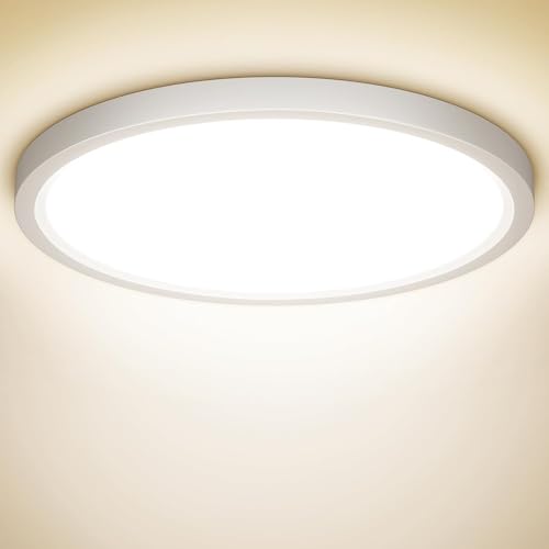 GLOFAN Luces LED modernas, ventilador techo con luz, adecuadas para baños, dormitorios; luces de techo LED redondas y planas GLOFAN Luces LED modernas, ventilador techo con luz, adecuadas para baños, dormitorios; luces de techo LED redondas y planas