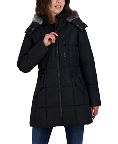 Nautica Women's Heavyweight Puffer Jacket with Faux Fur Lined Hood