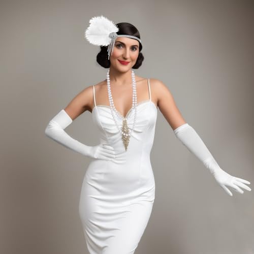 PLULON 1920s Flapper Great Gatsby Accessories Set Fashion Roaring 20's Theme Set