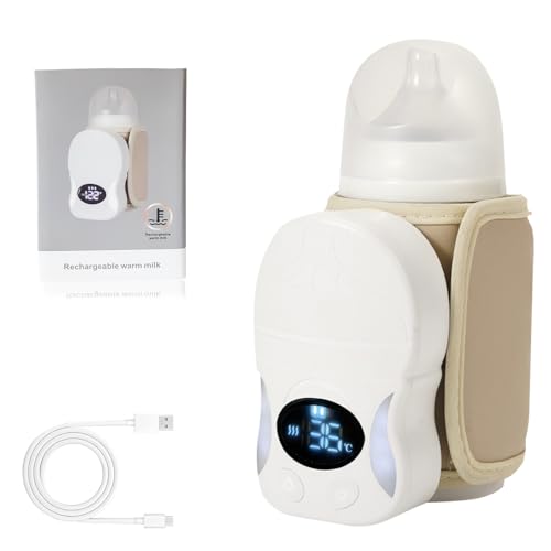 Flaschenwärmer Baby, Milchwärmer mit Beleuchtung 10000MAh, 6 Einstellbare...
