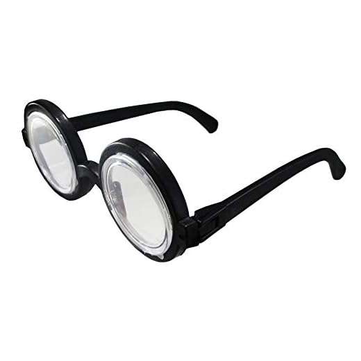 Nicky Bigs Novelties Round Bubble Thick Lensed Nerd Eye Glasses Fake Plastic Costume Prop