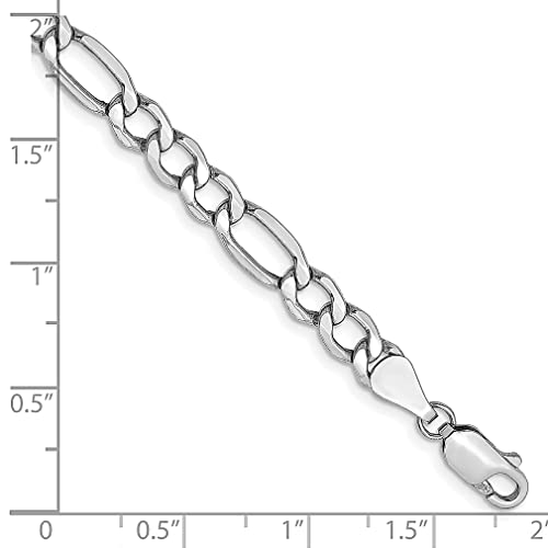 14k White Gold 8 Inch 5.75mm Figaro Chain Bracelet Fine Jewelry For Women Gifts For Her - Image 3