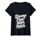 Photo Gallery donna drama free? nope never funny sarcastico maglietta con collo a v Photo Gallery donna drama free? nope never funny sarcastico maglietta con collo a v