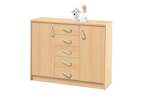 Stella Trading Kommode Schrank in Buche Nachbildung, BxHxT 109x86x35 cm