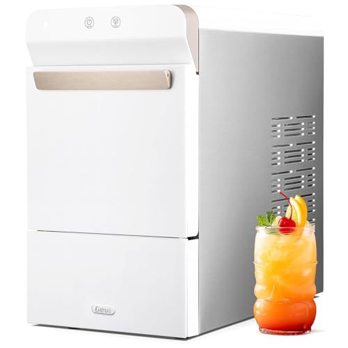Gevi V2.0 Quiet Countertop Nugget Ice Maker, Self-Cleaning Chewable Pellet Ice Machine, 38 lbs/24H, Energy-Efficient, White 17.3"D x 9.7"W x 16.7"H White with Auto Refill