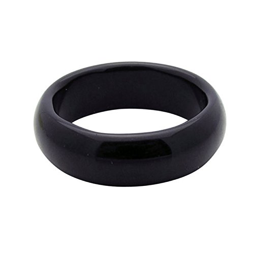 Nostrand 6mm Black Onyx Gemstone Plain Band Ring (7)