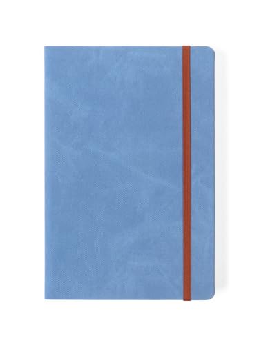 Image of A5 Professional Notebook, 244 Lined Pages, 100 GSM Thick Paper, Premium PU Leather Hardcover, Includes 2025 Reference Calendar Card, Light Steel Bule