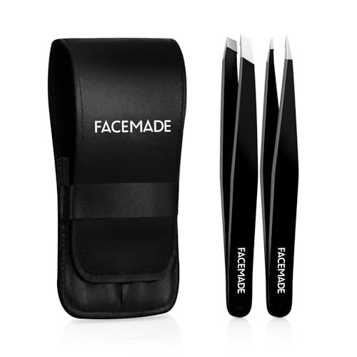 FACEMADE 2 Pack Tweezers Set - Professional Stainless Steel Tweezers ...